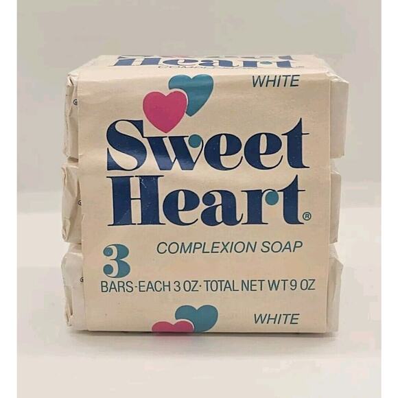 NOS Vintage Sweet Heart Complexion Bar Soap 3 Pack (9oz Total) - Picture 1 of 5